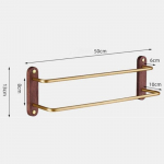 50cm Must/Kuldne P&auml;hklipuu vannitoa r&auml;tikuhoidja r&auml;tikuriba, perforeerimata vannitoa hoiuriiul r&auml;tikuhoidja Luksuslik Kahekordne r&auml;tikuriba