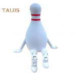 Paindlik Bowling Buddy Bowling Pin Ball Laua s&otilde;ber liigendatud jalgadega 3D Prinditud Bowlinguteemalised kaunistused Kingitused Bowlinguhuvilistele valge