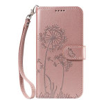 Reljeefse v&otilde;ilille nahast telefonikott Xiaomi Redmi 14C 13 13C 12 12C 10 9 9A 9C jaoks Redmi Note 14 13 12 12S 11 10 9 8 Pro rahakotikott 2 rihmaga Xiaomi 13 roosa kuldne v&auml;rv