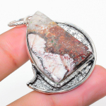 Laguna Lace Agate Handmade 925 Sterling Silver Jewelry Pendant 1.97 k0u89