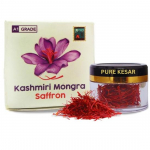 Minu Pahadi Dukan Pure Kashmiri Mongra Safran | Premium A++ klassi Kesar 1g | 100% looduslik ja k&auml;sitsi valitud | Rikkalik aroom ja s&uuml;gav v&auml;rv | Safran
