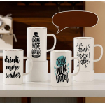Large Capacity English Mug Set Simple Gift Ceramic Cup with Single Cup Office Drinking Cup Small Gift 950ML