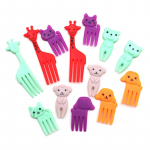 Mini Forks loomatoidu valikud lastele Armsad puuviljakahvlid korduvkasutatav multifilmi hambaork 10PCS