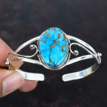 Tiibeti t&uuml;rkiis k&auml;ev&otilde;ru gemstone mansettk&auml;ev&otilde;ru 925 sterlingh&otilde;be reguleeritav k&auml;ev&otilde;ru korralik ehtekunst k&auml;sit&ouml;&ouml;na valminud mansettk&auml;ev&otilde;ru kingitused s&otilde;brale Adjustable