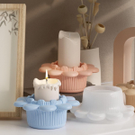 &Uuml;mmargune k&uuml;&uuml;nlaalus silikoonvorm P&otilde;hjamaade k&uuml;&uuml;nlajalg tsemendist kipsist k&auml;sit&ouml;&ouml;vorm DIY armas lillekujuline vaigust k&uuml;&uuml;nlaaluse vorm