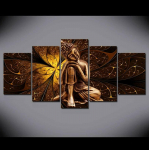 Kuldne Buddha plakat 5 tk l&otilde;uendipilt Prinditud Seinakunst L&otilde;uendimaaling Elutoa seinakaunistus Ilma raamita 20x35cm*2 20x45cm*2 20x55cm*1