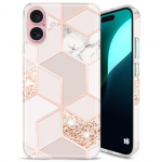 Coque pour iphone 16, protection antichoc ultra slim silicone + pc r&eacute;sistant anti-rayures rose