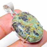 Ruby in Fuchsite Ethnic Handmade 925 Sterling Silver Jewelry Pendant 1.65 k5H92