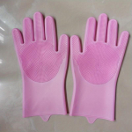 Kitchen dishwashing gloves Silicone household cleaning gloves Silica Gel roheline