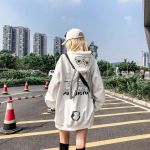 Naiste Pusad Harajuku Kawaii Rabbit Hoodie Dressipluus Topid Korea Bunny Graphic &Uuml;ler&otilde;ivad Paar E T&uuml;drukute Hoodie L