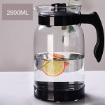 2000ML 2800ML Kuumakindel Plahvatuskindel Klaasist Vee Tass K&uuml;lm Kann Kuumutatav Anum Teekann Hea L&auml;bipaistev Mahlakann Teekann orange