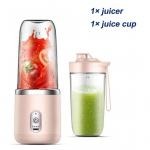 400 ml kaasaskantav elektriline mahlapress 6 teraga puuviljamahla tass USB-taaslaetav automaatne v&auml;ike mahlapress Smuuti blender masin k&ouml;&ouml;gikombain roosa
