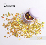 Light purple packaging laser sequins sparkle powder makeup music festival party makeup look shimmer and shine body glitter