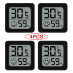 4 tk digitaalne termomeeter h&uuml;gromeeter siseruumides, mini temperatuuri LCD elektrooniline monitor h&uuml;gromeeter v&auml;liruumis, beebi