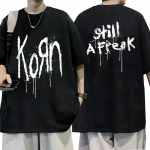 Korn Music Concert Rock Band WORLD TOUR Puuvillane T-s&auml;rk Unisex Naiste Hip Hop Tee l&uuml;hikeste varrukatega T-s&auml;rk Suvine Suured T-s&auml;rgid Topid 4XL