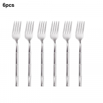 6/24/30 tk Roostevabast terasest 304 s&ouml;&ouml;giriistade komplekt H&otilde;bedane lauan&otilde;ude L&auml;&auml;ne bambusest kujuga k&auml;epidemega &otilde;htus&ouml;&ouml;gikomplekt Nuga Kahvel Lusikas S&ouml;&ouml;giriistad