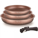 3 panni komplekt - K&otilde;ikidele pliitidele, sh induktsioon - ARTHUR MARTIN - AM9811 - &Oslash; 20, 24 ja 28 cm + 1 eemaldatav k&auml;epide - Terracotta pruun