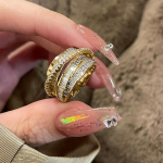 Mitmekihiline tsirkoonist s&otilde;rmus naiste peoks sobilikud ehted vanaaegsed avatavad reguleeritavad s&otilde;rmes&otilde;rmused, l&auml;ikiv kombineeritud s&otilde;rmus