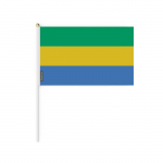 Drapeau Mini - Gabon - 14 x 21 cm - 100 t&uuml;kki - Pol&uuml;ester - L&eacute;ger - Recto/verso