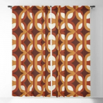 Oranžid, pruunid ja elevandiluu retro-lained pimendavad kardinad 3D-tr&uuml;kiga aknakardinad magamistoa elutoa kaunistuseks Aknakatted 140Wx100H CM&Hook