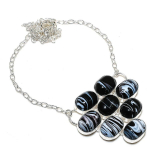 Natural Sulemani Hakik Gemstone 925 Sterling Silver Jewelry Necklace 18 h6t81