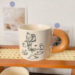 Loov kruus kinkekarp kaane ja lusikaga, keraamiline tass, suveniirkink t&uuml;drukutele, k&otilde;rge v&auml;limusega, multifilmiline veetass, suure mahutavusega 301-400ml