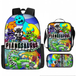 3-osalise komplekti &otilde;udusunen&auml;gu seljakott Doey Doughman koolikott &otilde;pilastele &otilde;udus Pianosaurus koolikott pliiatsikott Yarnaby &otilde;lakott 43x14x32cm
