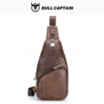 BULLCAPTAIN Ehtne Nahk Meeste Messenger Bag Vabaaja Crossbody Kott Moodne Meeste Rinnakott Meeste &Otilde;lakott kerge kohvi v&auml;rv