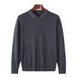 Meeste kammitud POLO kraega kampsun Qinghe ka&scaron;miir 50% mooruspuu siid 50% vill Meeste s&uuml;gis ja talv Ka&scaron;miir pehme ja soe XL tumehall v&auml;rv