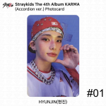 Stray Kids 4. album Karma L&otilde;&otilde;tspilliversioon Ametlik fotokaart Hyunjin (Accordion ver)