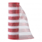 Christmas Mesh Ribbon 10 Inch x 10 Yards Red/Red White Stripe Metallic Foil Mesh Ribbon Roll for Wreaths Swags Crafts Christmas Tree Holiday Home