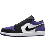 Air Jordan 1 Low Court Purple Unisex tossud Valge Must-Court-Purple 553558-125 40.5