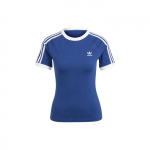 Adidas Originals kolme triibuga kitsa l&otilde;ikega raglaanl&uuml;hikeste varrukatega T-s&auml;rk naistele T-s&auml;rgid Tume-sinine IR8112 XS
