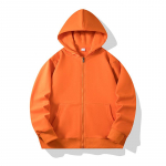 Unisex pikak&auml;eline kapuutsiga kardigan lukuga ja tr&uuml;kitud logoga - &Uuml;hev&auml;rviline t&ouml;&ouml;riietuse stiil kevadeks ja s&uuml;giseks Large oranž