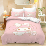 Cinnamoroll Tr&uuml;kiga Voodipesukomplektid Tekk Tekikott Voodikate Tekikott Padjap&uuml;&uuml;r 2-3 Osaline Komplekt Lastele T&auml;iskasvanutele Magamistoa Dekoor AU Single 140x210cm
