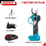 ONEVAN 30mm Harjadeta Elektriline Oksa- ja Puul&otilde;ikur Juhtmeta K&auml;&auml;rid Aia Elektrit&ouml;&ouml;riist Makita Aku Pinni jaoks 1Battery 1EU charger