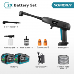 YOFIDRA 6 IN 1 K&otilde;rgsurve Autopesup&uuml;stol veepaagiga Kaasaskantav Puhastust&ouml;&ouml;riist Aiapihusti Makita 18V Aku Klemmidele 2 Battery Set A