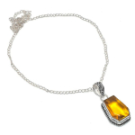 Natural Citrine Gemstone Handmade 925 Sterling Silver Jewelry Pendant 2.56 e6l86