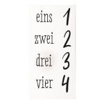 Film transfert Chiffres de l'avent, 1 - 4, Chiffres 1,5 - 3cm , 1feuille