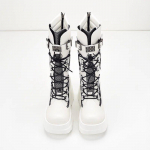 Naiste gooti stiilis platvormsaapad Trendne needi pandlaga punk kiilud k&otilde;rged kontsad naiste mood cosplay gooti saapad Botas Para Mujer 35 valge