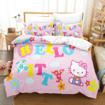 Sanrio Kuromi HelloKitt Kawaii Joonisfilm 3D Digitr&uuml;kiga Tekikate Padjap&uuml;&uuml;r Voodipesu Kolmeosaline Komplekt Cosplay Parim Kingitus 70X133cm-2pcs