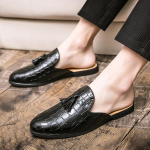 Mokassiinid Must L&auml;ikiv Nahk Krokodill Meeste Poolsaapad Mehele Moodne Disainerjalatsid Meeste Luksus Zapatillas Hombre Vabaaegsed Slip-On 43 must