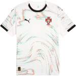 Puma X FPF koost&ouml;&ouml; v&otilde;&otilde;rsil Portugal s&auml;rk 2025 Br&auml;ndi logo &Uuml;mar kaelus Mugav l&uuml;hikeste varrukatega jalgpallis&auml;rk Meeste s&auml;rk Valge 77920904 S