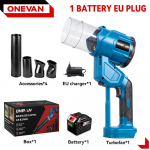 ONEVAN 2in1 Harjadeta Elektriline &Otilde;hupuhur 35000 RPM Turbo Puhurventilaator K&auml;eshoitav Lehtede ja Tolmu Puhumise T&ouml;&ouml;riist Makita 18V Aku Pin-ile 1 Large Battery Set
