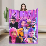 Huntrix HUNTRX Rumi Kpop Demon Hunters Tekid Kohev Lahe Soe Visketekk Kodu jaoks Talv 30x40in