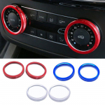 Aluminium Alloy Car Air conditioner knob Ring Sticker Trim For Mercedes Benz C class W204 2008-2013 Auto Interior C-Silver