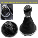Autode kujundamise tarvikud Hand Speed ​​Ball k&auml;iguvahetusnupp hoob Gaitor pakiruumi kate Skoda Fabia 2 II MK2 Combi Scout 2007-2014 jaoks 6 Speed