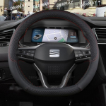 for Seat Arona FR Xperience 2017~ Car Steering Wheel Cover PU Leather Non-slip 9 Colors Auto Accessories Fast Shipping D shape Yellow