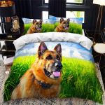 Saksa lambakoera tekikott King Queen 3D armsa koera mustriga voodipesukomplekt lastele poistele t&uuml;drukutele armsa lemmiklooma kutsika pehme lohukott EU Single(135*200cm)3pcs