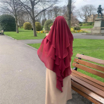 Lihtne kolmekihiline &scaron;ifoonist hijab palvekhimar &uuml;hev&auml;rviline araabia T&uuml;rgi sall peakate 136x120cm